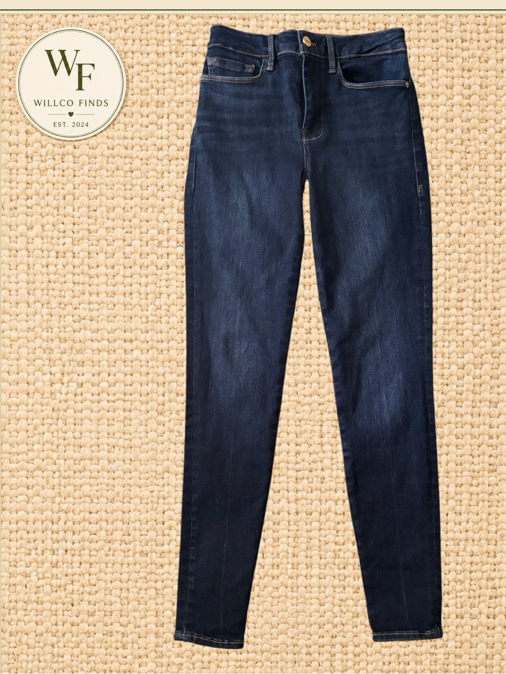 NWT FRAME Le One Skinny Mid Rise Dark Wash Jeans Size 1